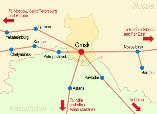 Omsk Transport Connections Layout