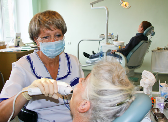 Omsk dentist at work