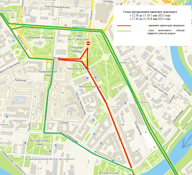 Схема перекрытия движения