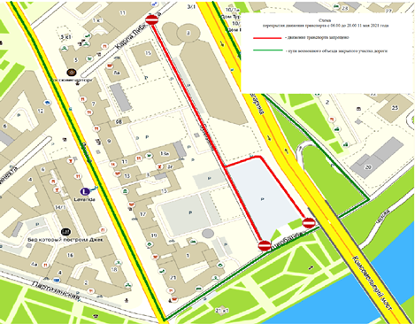 Схема перекрытия движения
