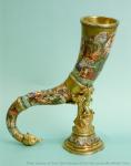 Drinking horn. Austria. Wien. Second half of the 19th century. Silver, enamels
