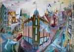 Маргарита Майер, 15 лет. Весна-3011. 2010. Бумага, гуашь. «Город будет светлый, чистый, с бесшумными трамваями и большим количеством птиц». 3-е место в номинации «Учащиеся старших классов детских художественных школ и школ искусств»