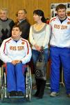 Александр Кузюков, Юлия Ефимова, Артур Юсупов (слева направо) — омские паралимпийцы-фехтовальщики, вошедшие в состав российской сборной для участия на Олимпиаде в Лондоне в 2012 году