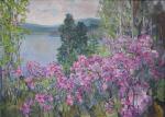 Е.Н. Пастухова (1917–1997). Цветет багульник (На Байкале). 1970-80-е гг. Холст, масло; 79,5×109,5