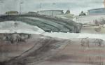Река Омь. 1978. Бумага, акварель