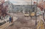 Снег тает. 1979. Бумага, акварель