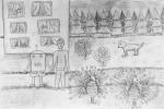 Город будущего. Арина Романенко, 12 лет. Руководитель Анджела Сыромягина. Бумага, простой карандаш
