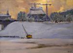 Борис Николаев (1924–2007). Центр обустраивается. 1981. Бумага, гуашь