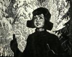 Борис Николаев (1924–2007). Снегирёк. 1966. Бумага, линогравюра; 50,5×63,05 см
