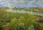 Л.А. Зотикова (1924–2010). Весенний город. 1999. Картон, масло