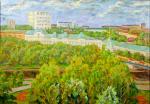 Весенний город. 1999. Картон, масло; 50×70 см