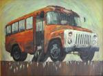 Тимур Инсинбаев. Триптих «Оранжевый автобус». Люди. 2009. Оргалит, масло