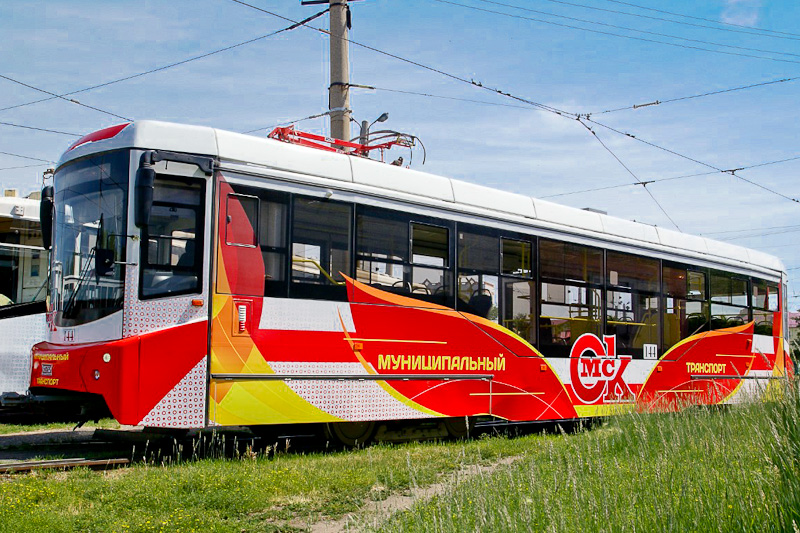 Трамвай «Спектр» в трамвайном депо в Омске
