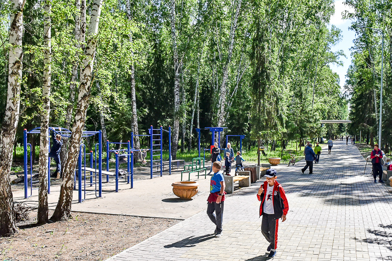 В ходе благоустройства «Восточной рощи» для молодежи округа обустроили спортивную площадку, Омск